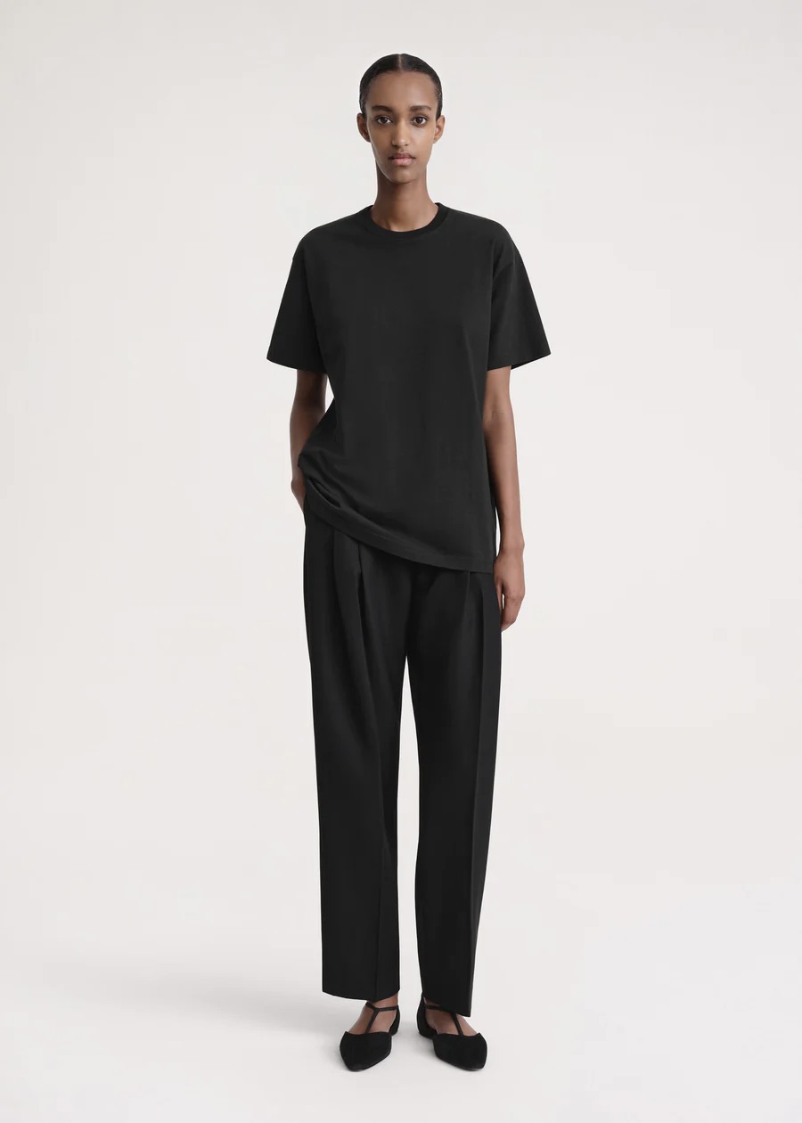 Svart Lyocell Tencel T-shirt Svart Lyocell Tencel T-shirt