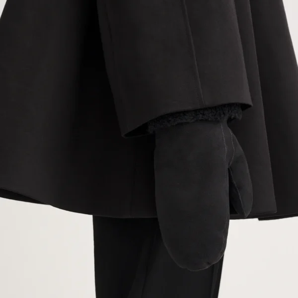 Suede Shearling Mittens
